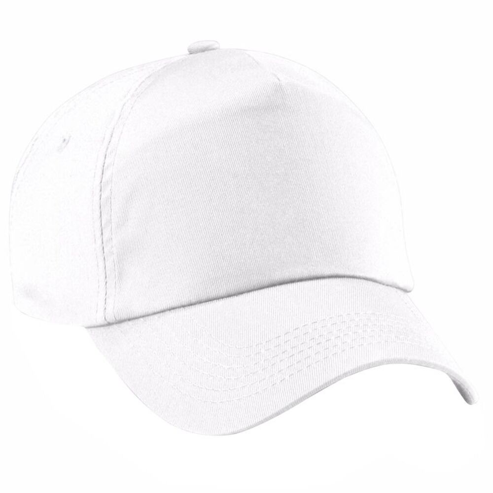Beechfield Unisex Plain Original 5 Panel Baseball Cap / White